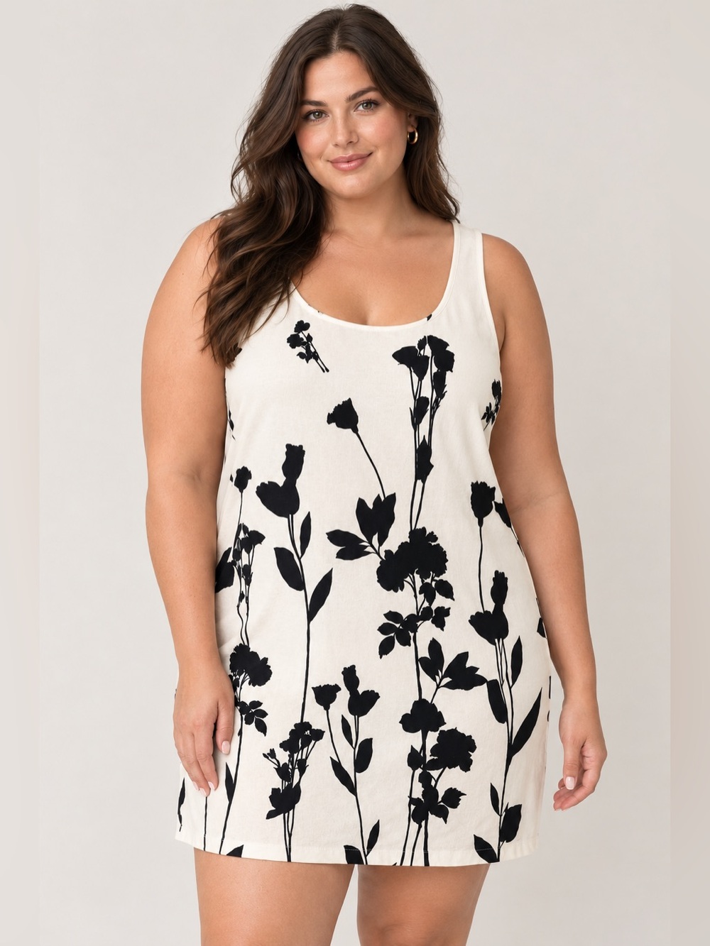 NWT Karl Lagerfeld Paris Black & White Floral Sleeveless Dress